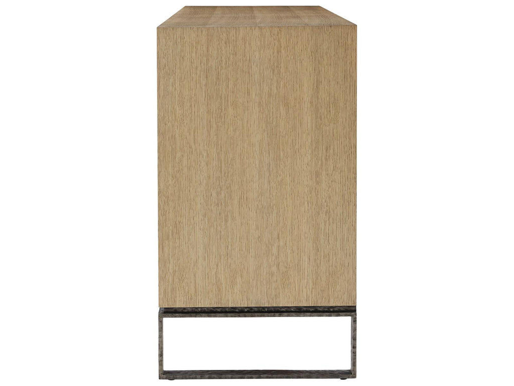 Essence Blonde Oak Media Cabinet with Aluminum Sled Base