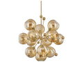 Troy Lighting Ellory 13-Light Chandelier in Patina Brass with Bronze Glass