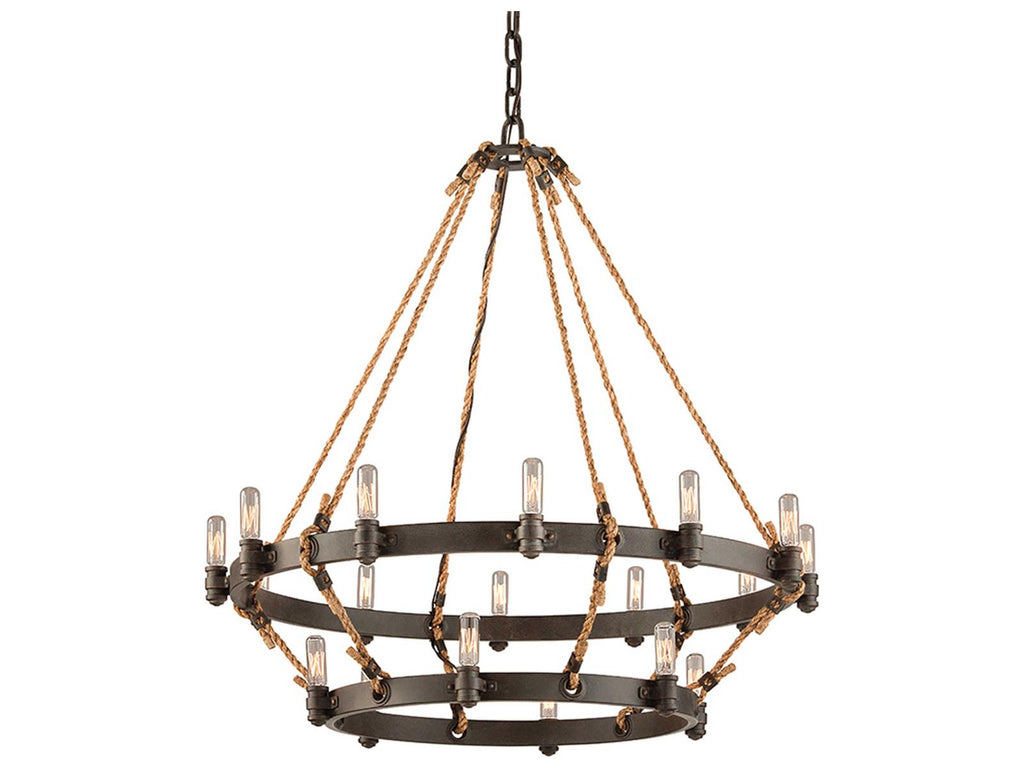 Troy Lighting 18-Light Pike Place Chandelier in Heritage Bronze
