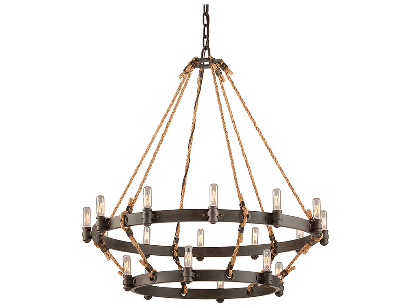 Troy Lighting 18-Light Pike Place Chandelier in Heritage Bronze