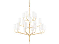 Troy Lighting 20-Light Juniper Chandelier in Textured Gold Leaf