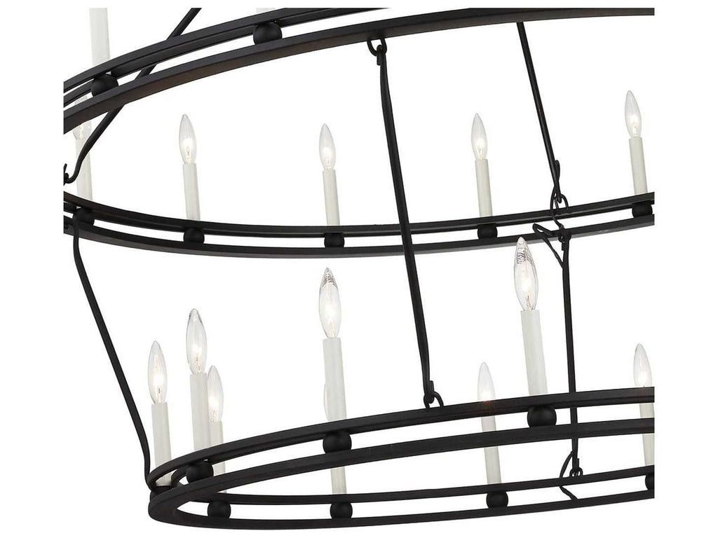 Troy Lighting 28-Light Sutton Chandelier in Textured Black