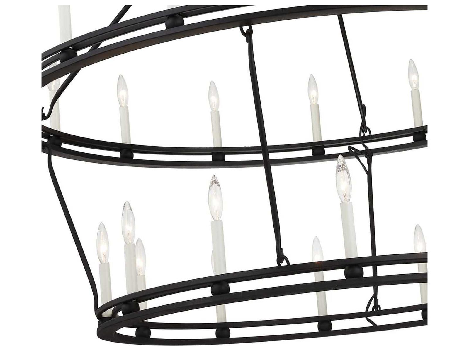Troy Lighting 28-Light Sutton Chandelier in Textured Black