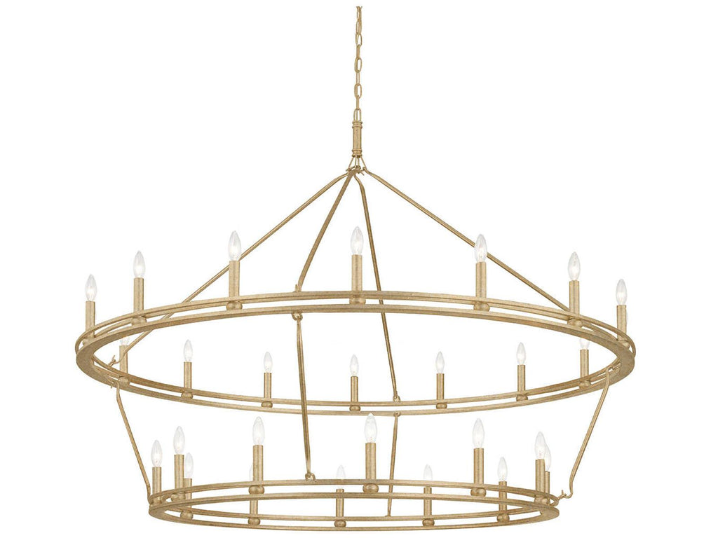 Troy Lighting 28-Light Sutton Chandelier in Champagne Leaf