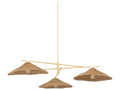 Troy Lighting 3-Light Valier Chandelier with Vintage Gold Leaf and Woven Shades