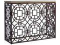 Los Altos Ackermann Console Table with Travertine Top and Aged Bronze Base