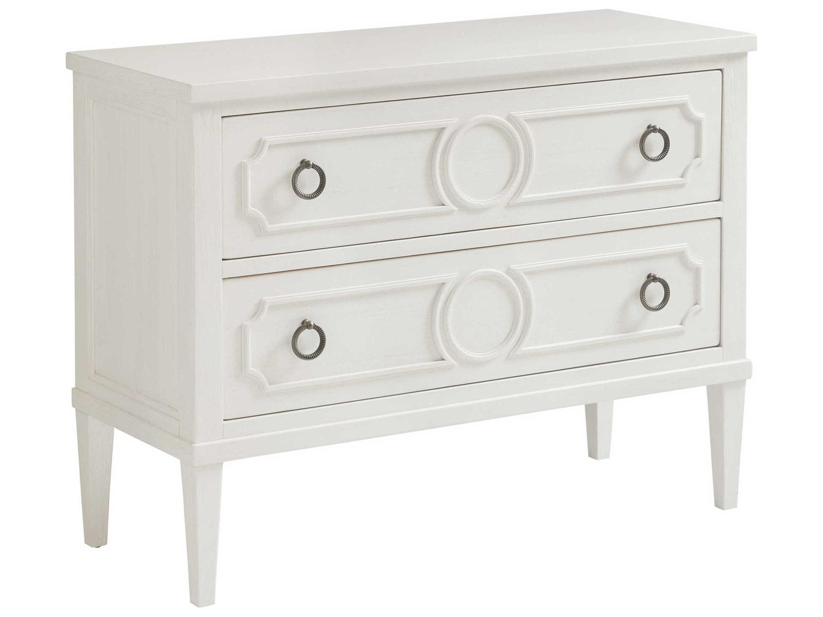 Ocean Breeze Brantley 2-Drawer Nightstand in Shell White