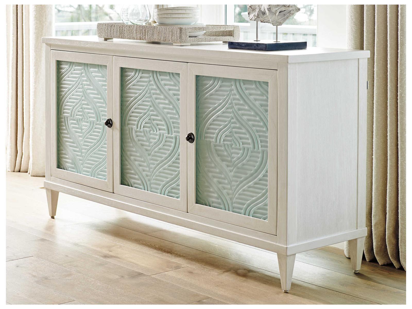 Ocean Breeze Turtle Point Buffet in Shell White and Sea Glass