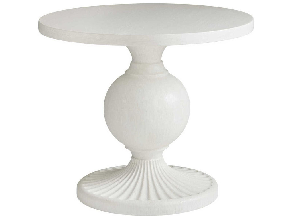 Ocean Breeze Marco Round Center Table in Shell White Wood