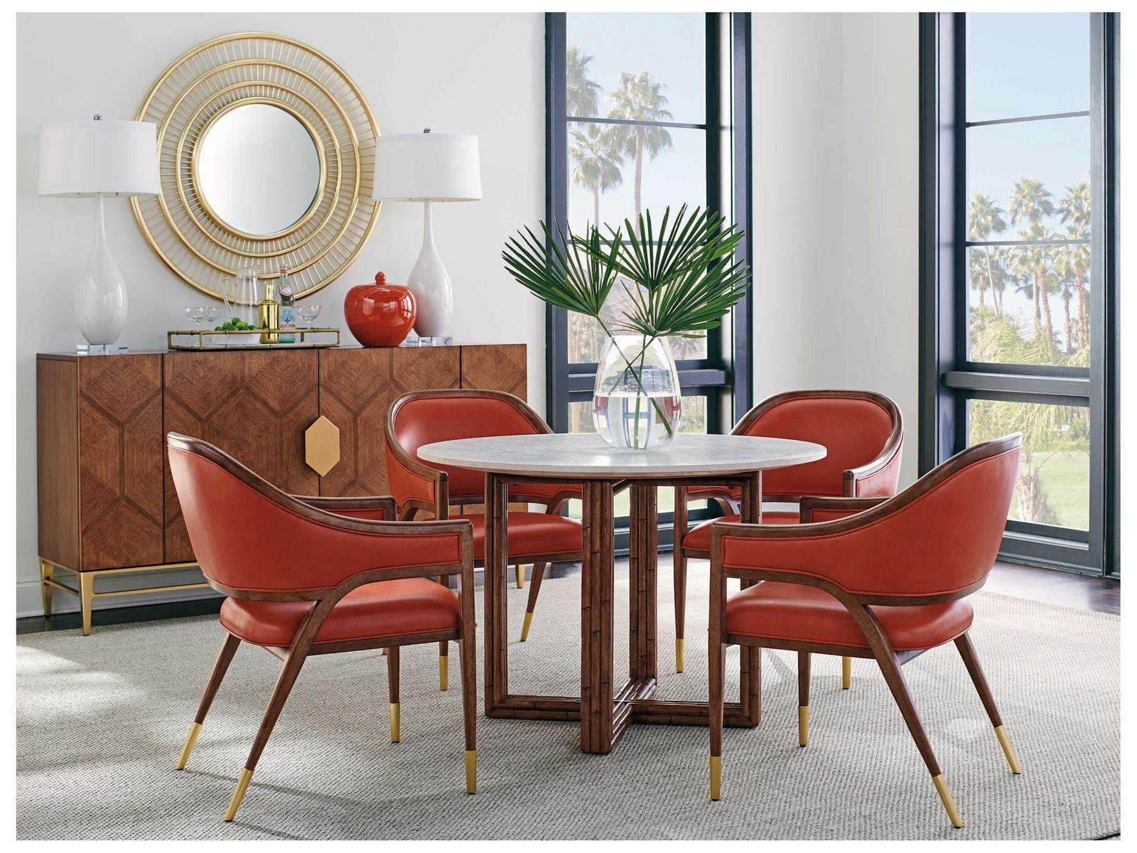 Palm Desert Jameson Leather Dining Arm Chair