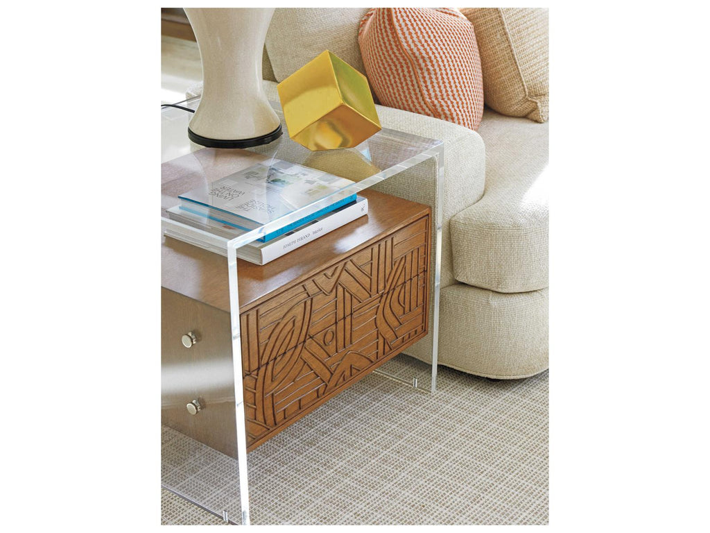 Palm Desert Arden Acrylic End Table with Two Drawers