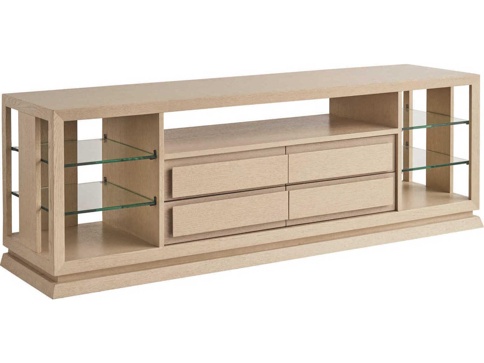 Sunset Key Carson Media Console in Sand Drift and Shadow Finish