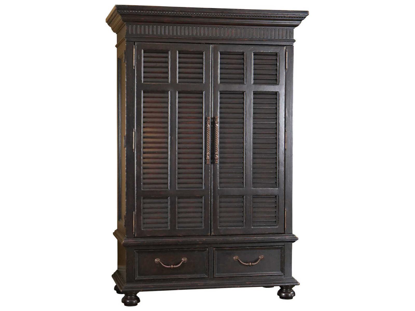 Kingstown Trafalgar British Colonial Style Armoire with Louvered Doors