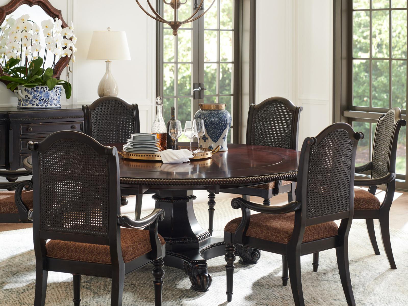 Kingstown Bonaire 60-Inch Round Dining Table with 5 Extension Leaves
