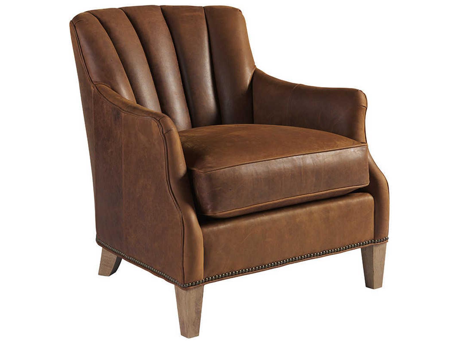 Home Los Altos Princeton Leather Accent Chair with Nailhead Trim