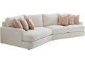 Palm Desert White Upholstered LAF Lansing Sectional Sofa