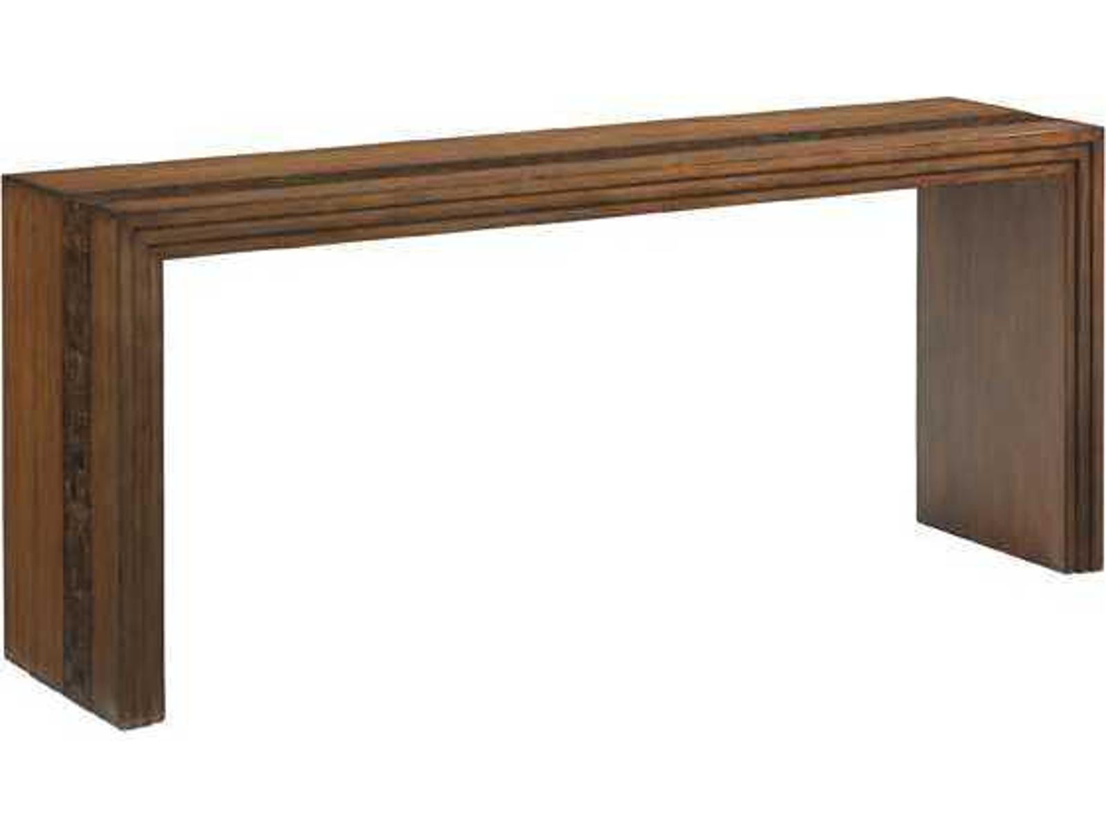 Home Island Fusion Turtle Island Console Table in Dark Walnut