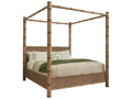 Key Biscayne Brown Bamboo Wood King Poster Bed