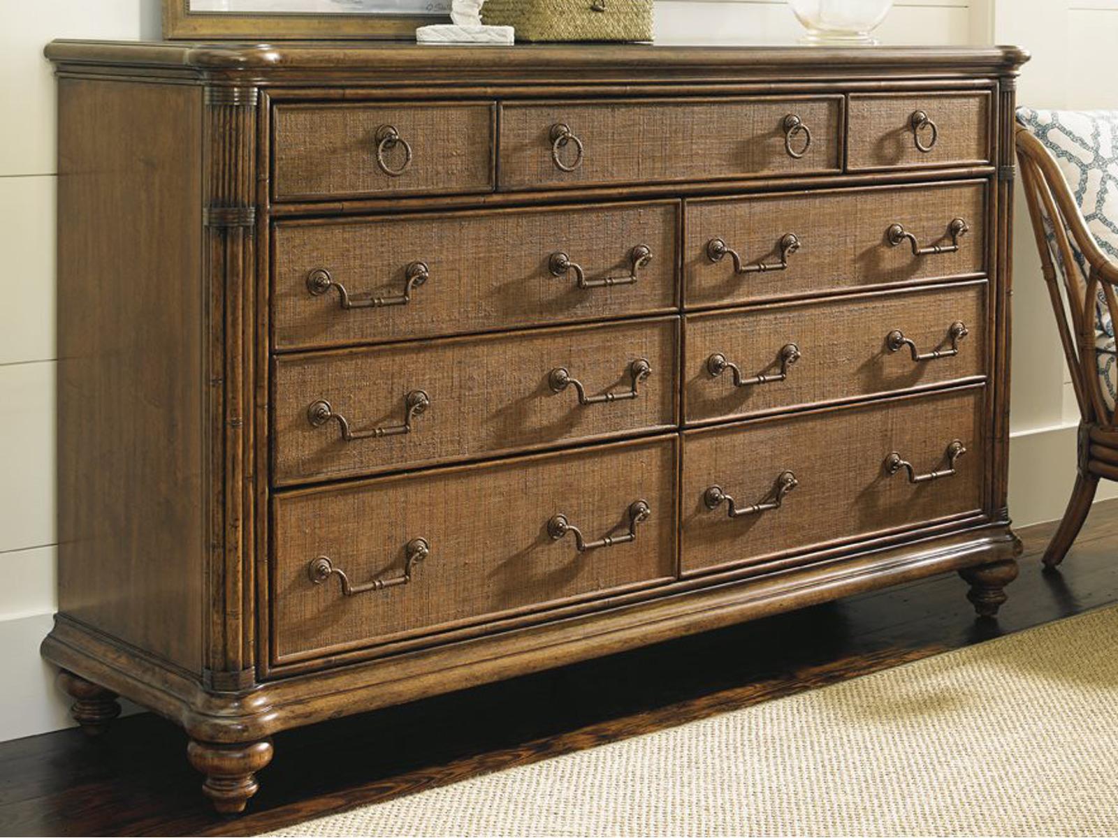 Home Bali Hai Costa Sera 9-Drawer Triple Dresser in Caribbean Sunset