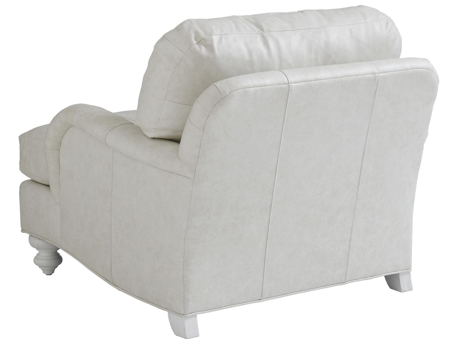 Ocean Breeze White Leather Accent Chair