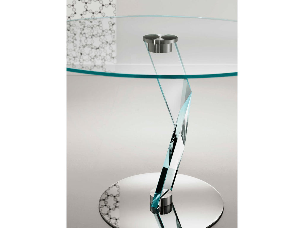 Bakkarat Alto Round Dining Table with Extra Clear Glass Top