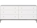 Essence 6-Drawers White Oak Wood Double Dresser