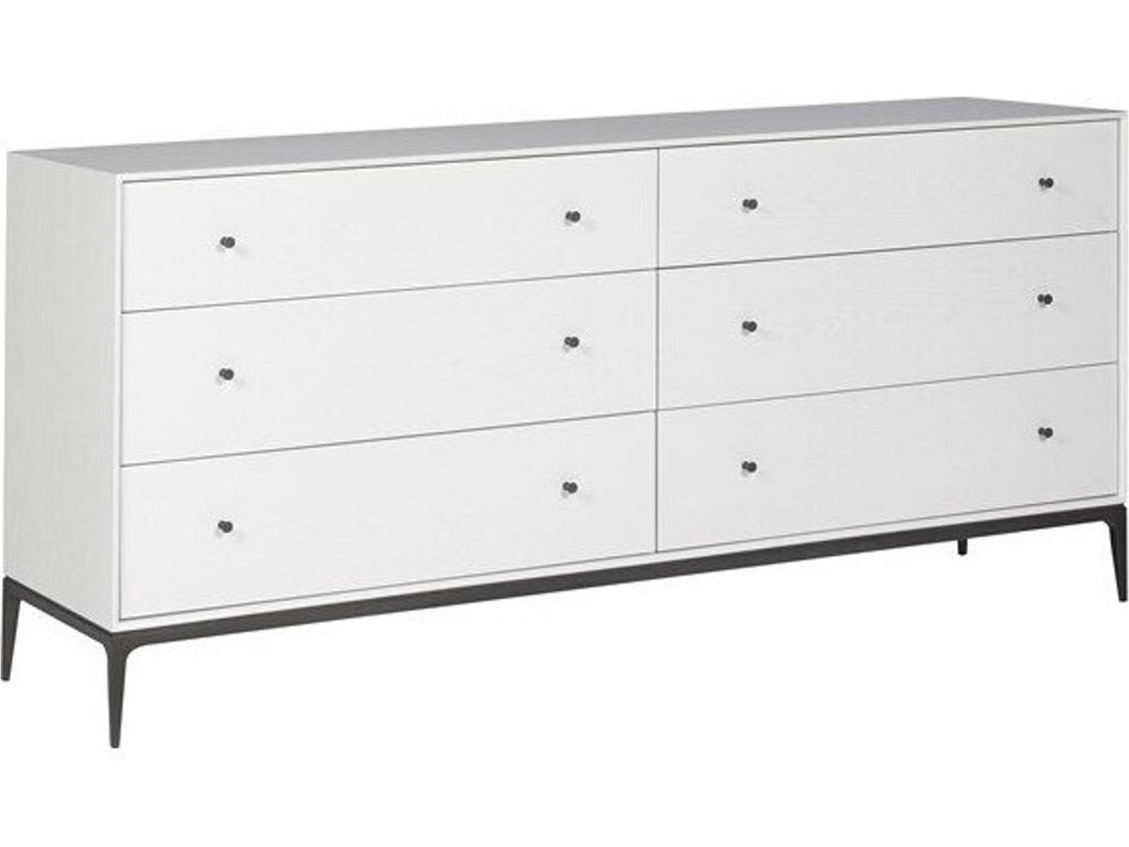 Essence 6-Drawers White Oak Wood Double Dresser