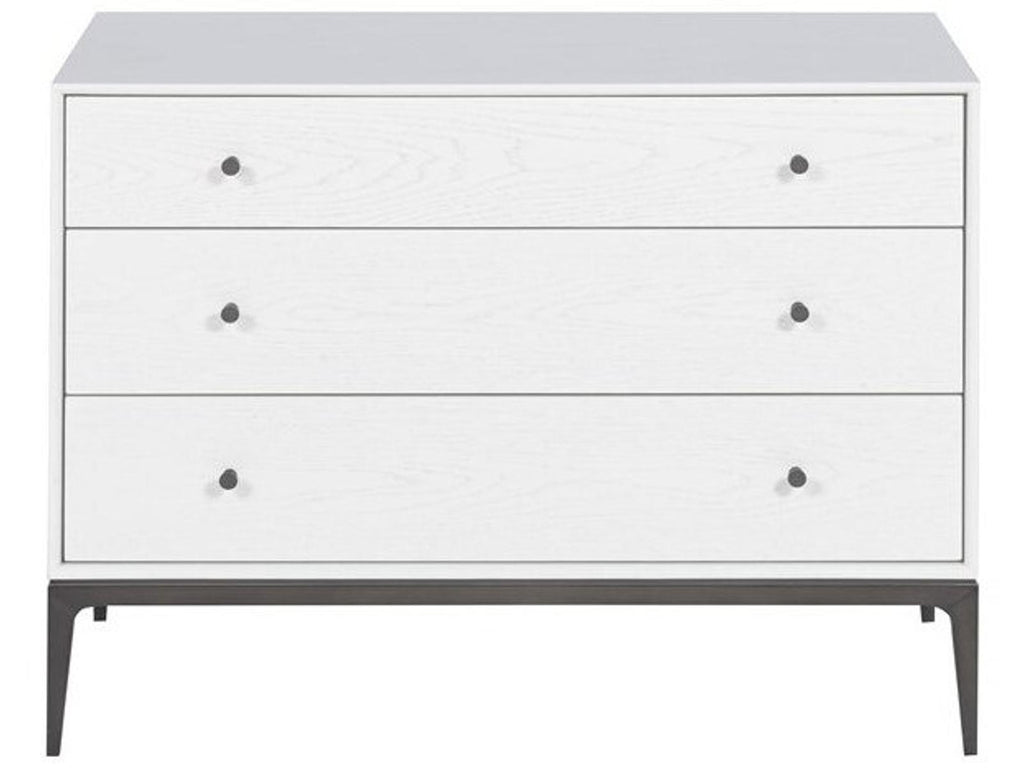 Essence 3-Drawer Nightstand White Oak with Heirloom Bronze