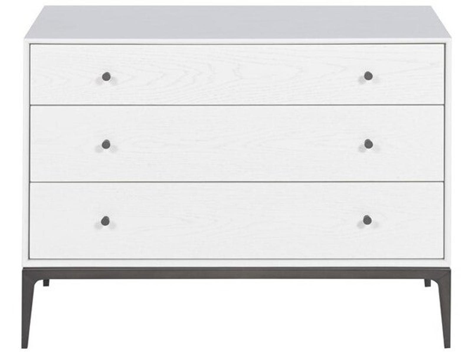Essence 3-Drawer Nightstand White Oak with Heirloom Bronze