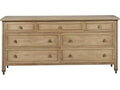 Reflection 7-Drawer Double Dresser in Latte with Brass Hardware