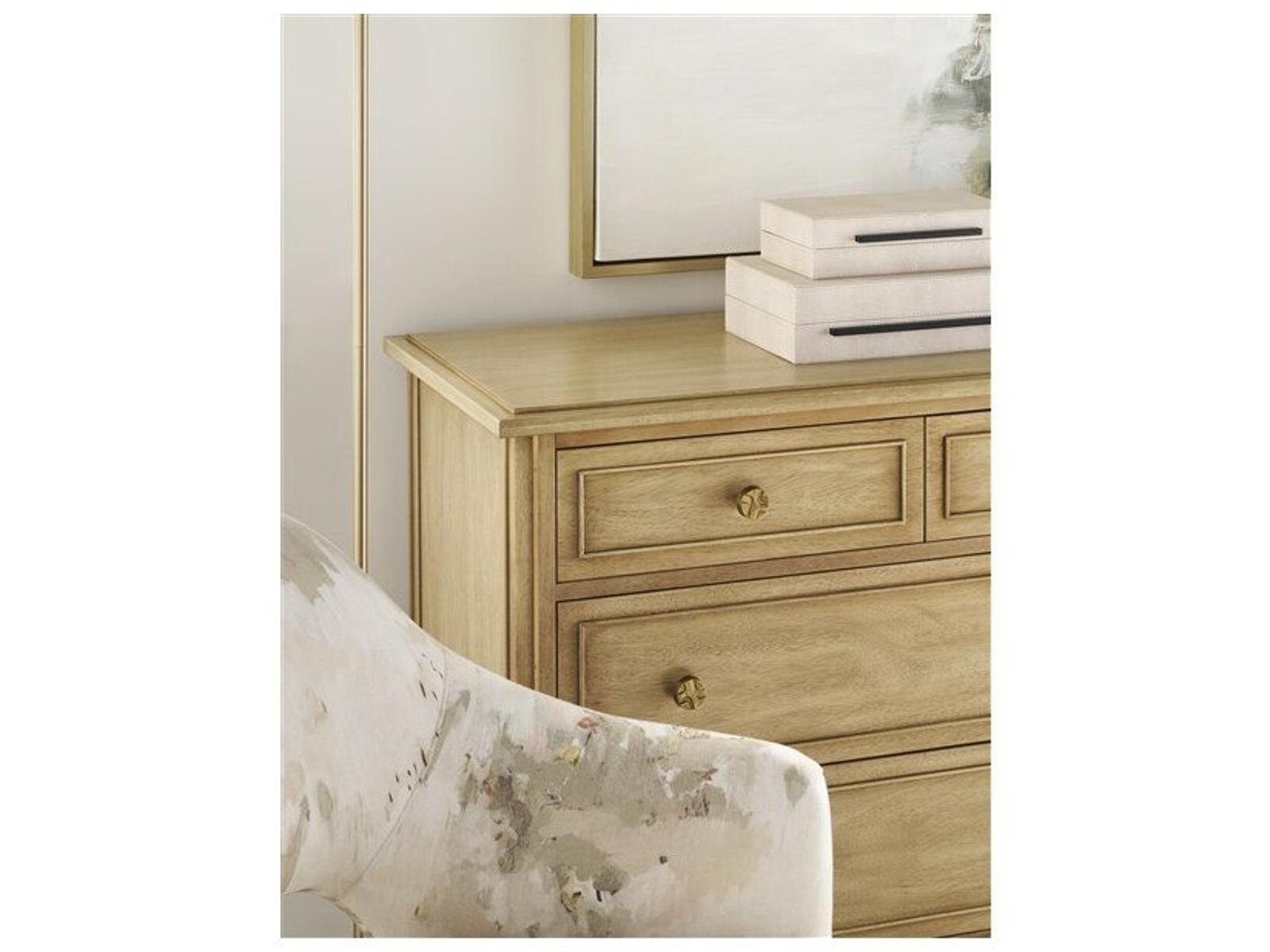 Reflection 7-Drawer Double Dresser in Latte with Brass Hardware