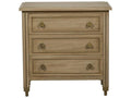Reflection 3-Drawer Nightstand in Latte with Brass Accents