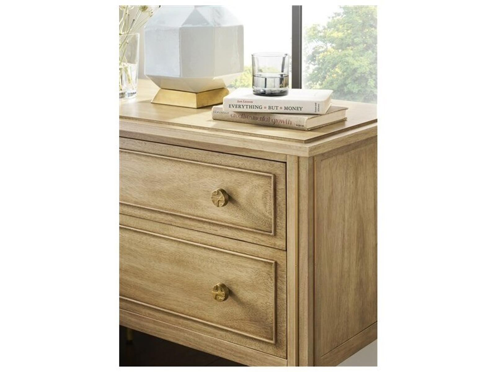 Reflection 2-Drawer Nightstand in Latte Bleached Mahogany