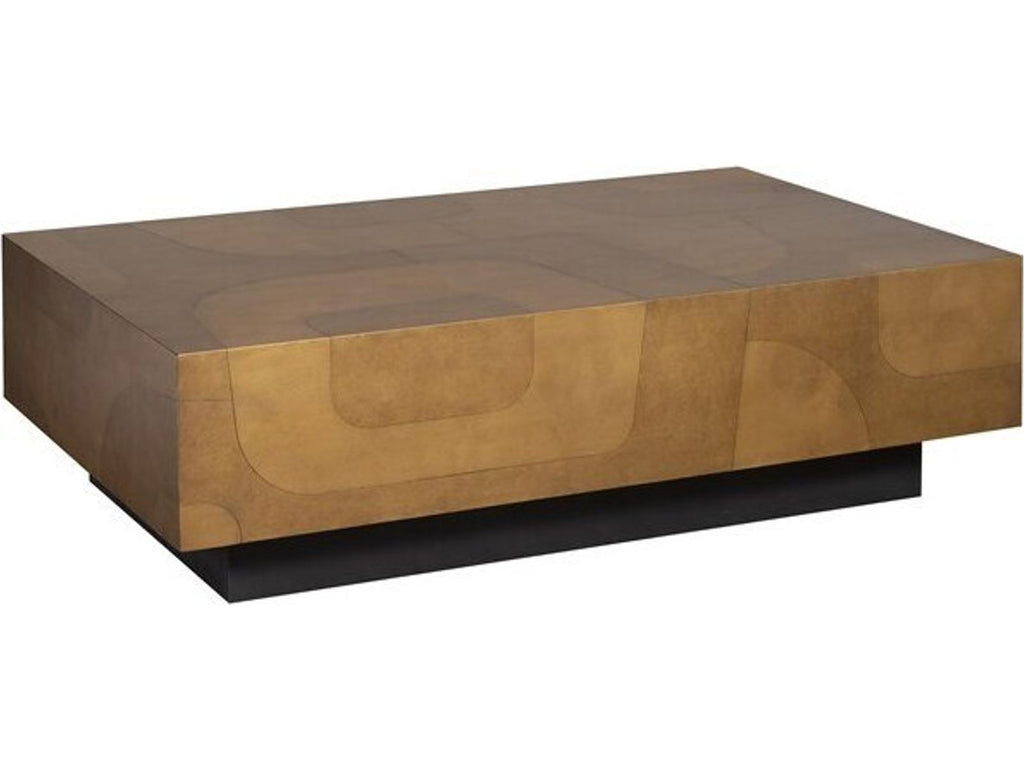 Calder Rectangular Coffee Table in Dual Tone Brass and Black