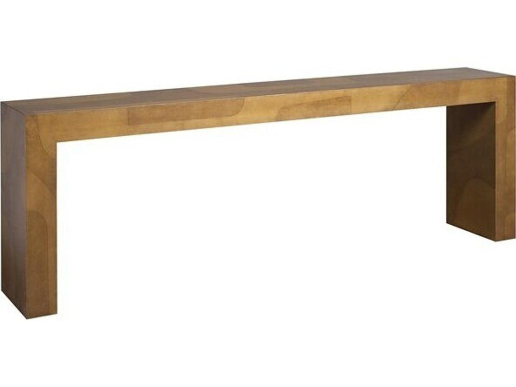 Calder Rectangular Wood Console Table with Dual Tone Brass Finish