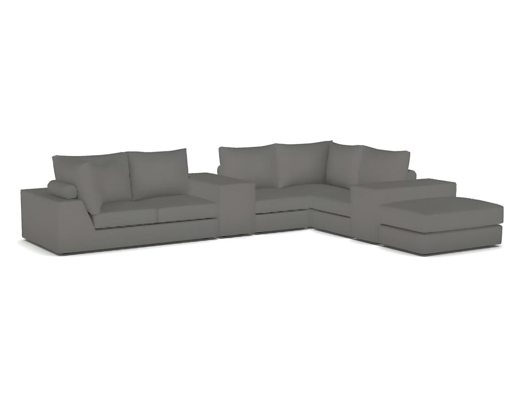 Ease Gray Upholstered Sectional Sofa