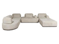 Ease Beige Upholstered Sectional Sofa
