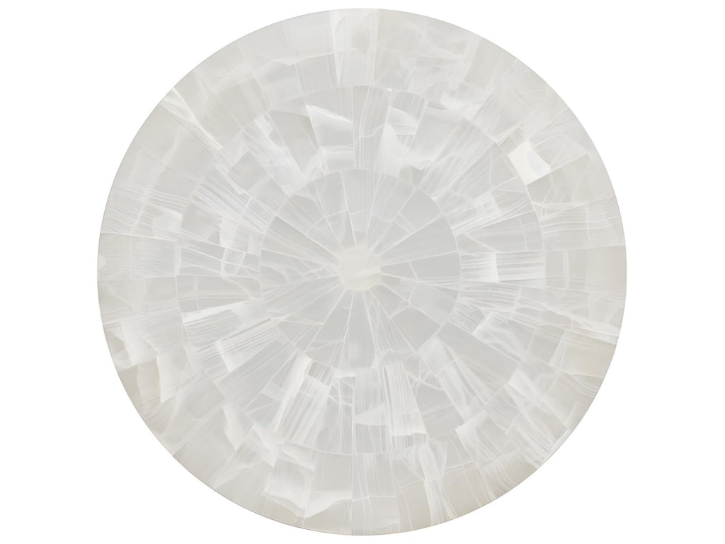 Meridian Round End Table Bricked Cloud Onyx Stone