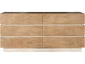 Edge 6-Drawer Bleached Walnut Double Dresser in Camel
