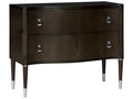 Lillet Two-Drawer Nightstand in Merino Shadow with Polished Nickel Hardware