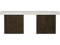 Santa Cruz Rectangle Marble Console Table with Dark Bronze Base