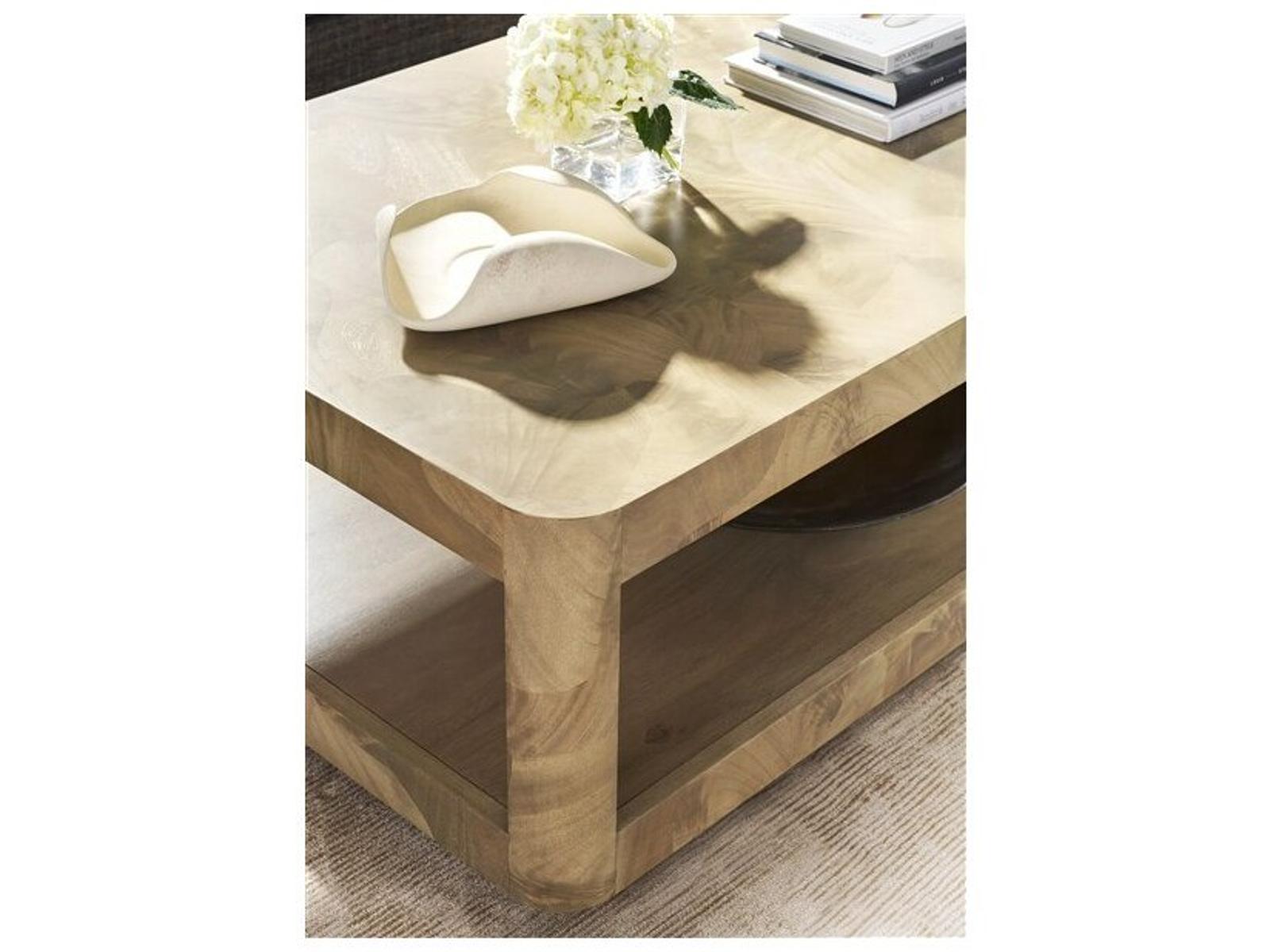 Verge Rectangular Wood Coffee Table in Almond