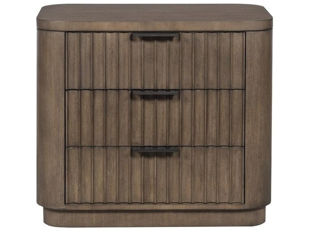 Grandhaven Fluted Front 3-Drawer Nightstand in Flaxen Stone