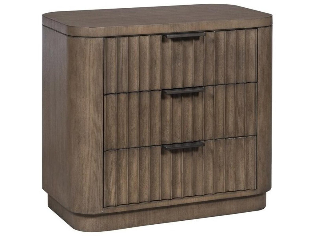 Grandhaven Fluted Front 3-Drawer Nightstand in Flaxen Stone