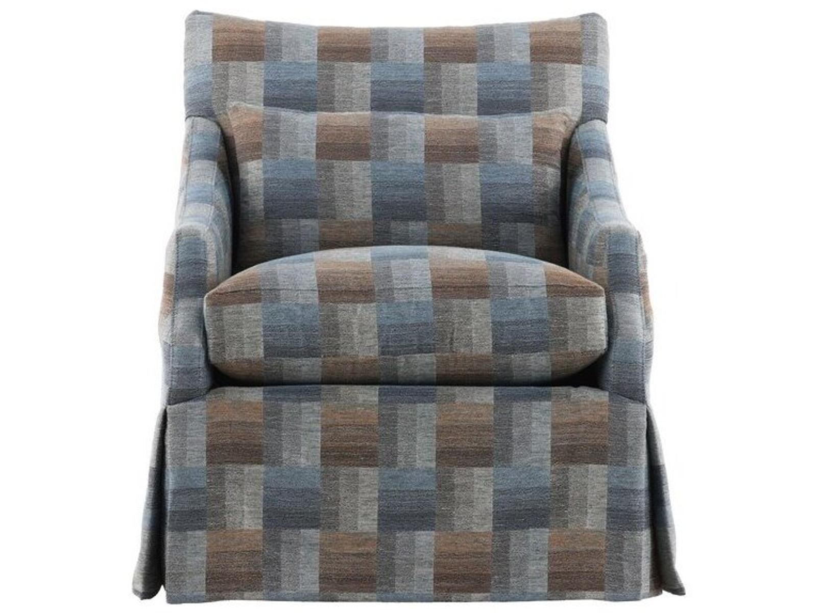 Gulley Fabric Swivel Glider Accent Chair with Waterfall Skirt