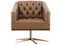 Michael Weiss Ashton Swivel Accent Chair in Brown Leather