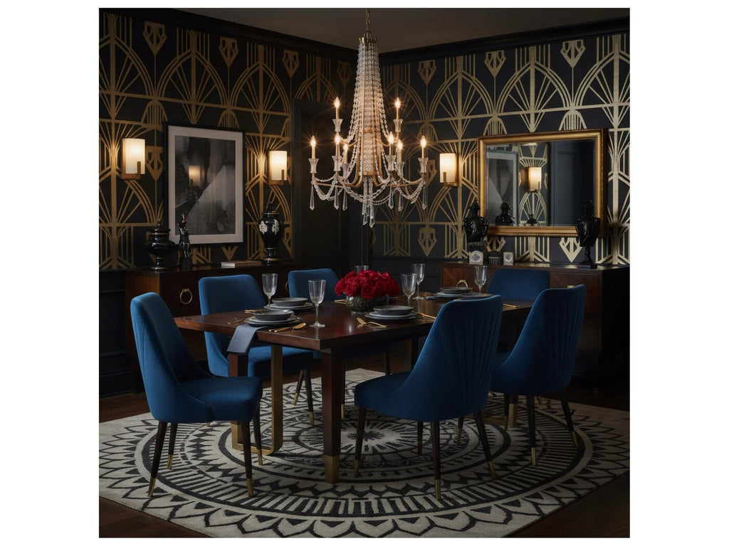 Varaluz Barcelona 2-Tier 9-Light Crystal Chandelier Brass