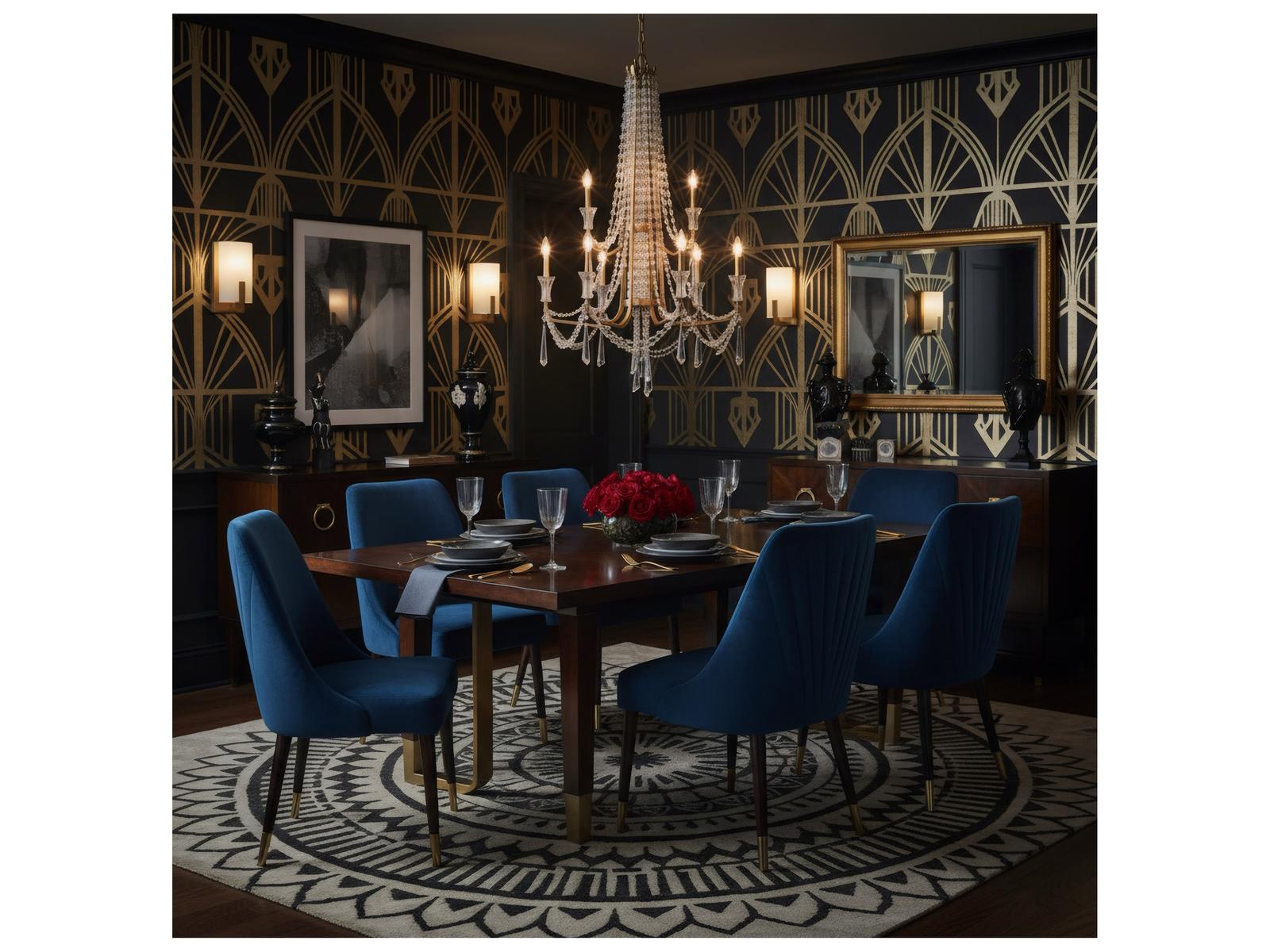 Varaluz Barcelona 2-Tier 9-Light Crystal Chandelier Brass