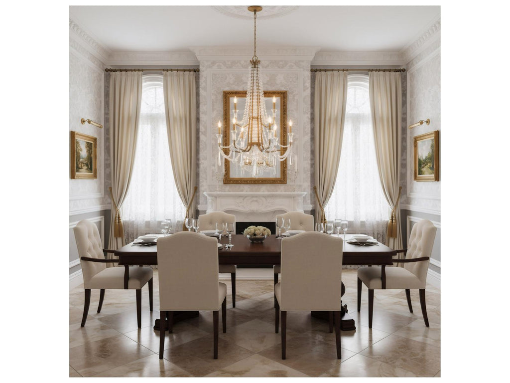 Varaluz Barcelona 2-Tier 9-Light Crystal Chandelier Brass