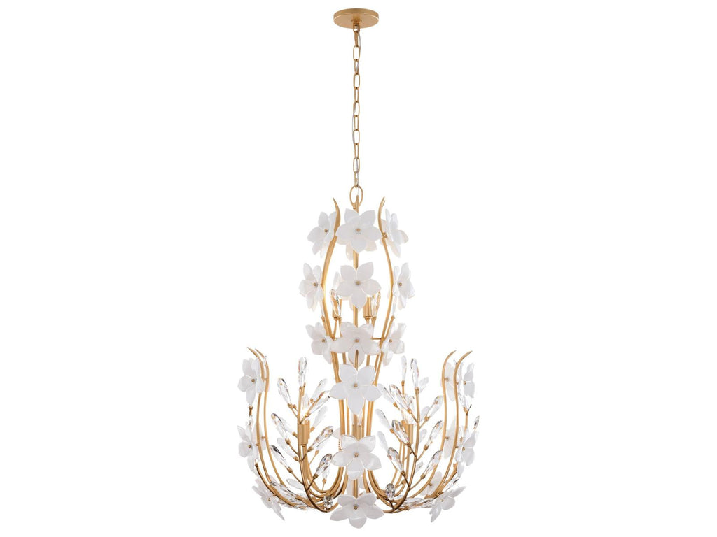Varaluz Petal Court Chandelier French Gold 9-Light 26"W x 34.13"H